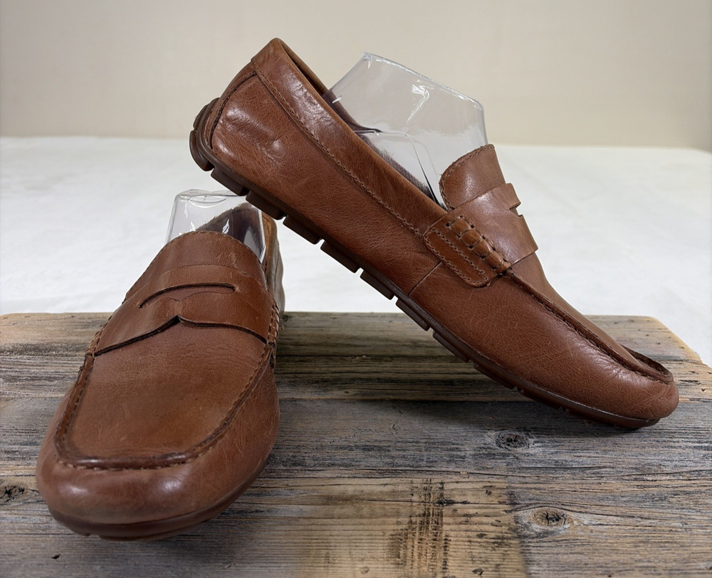 Born Penny Loafers Mens Size 11.5M Leather Shoes Slip On Driving Moccasin Chrty